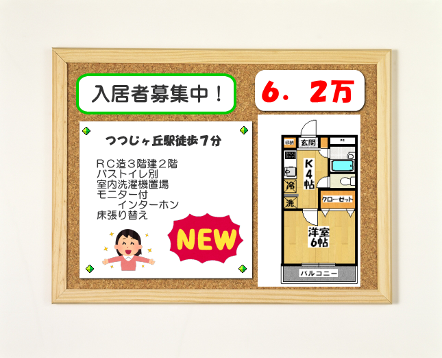 1Kマンション募集図面